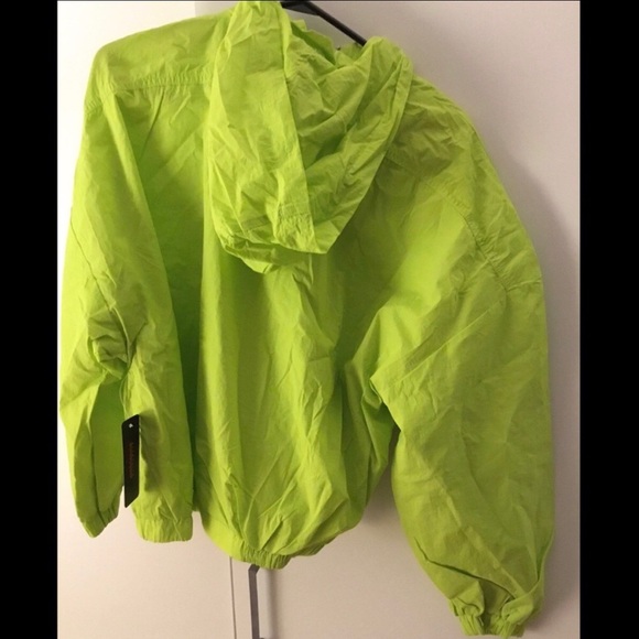 Lime Windbreaker Jacket casual hood - Picture 2 of 2